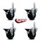Service Caster 3.5'' Hard Rubber Wheel Swivel 7/8'' Square Stem Caster Set with Brake, 4PK SCC-SQ20S3514-HRS-PLB-78-4 - alternate 4